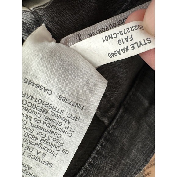 Madewell 10" High-Rise Skinny Black Jeans Button Fly Raw Hem Women Size 26p - Picture 12 of 13